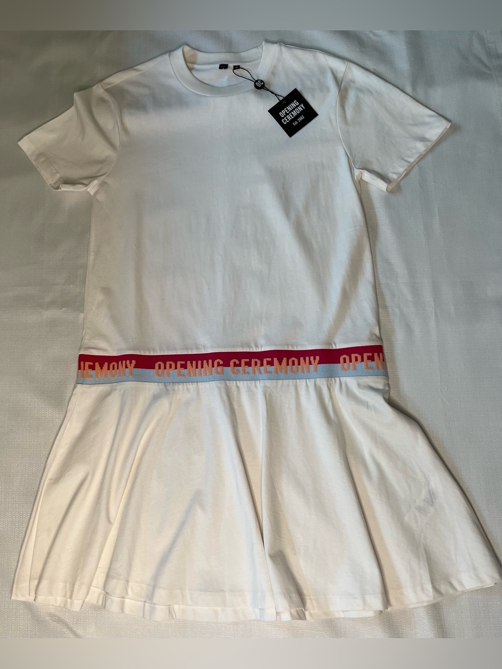Opening Ceremony White Tenniscore Drop Waist Mini Dress Waistband Athleisure